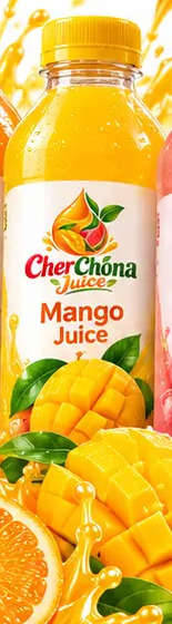 Cher Chona Mango juice bottle