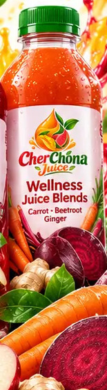 Cher Chona Wellness Blends juice bottle